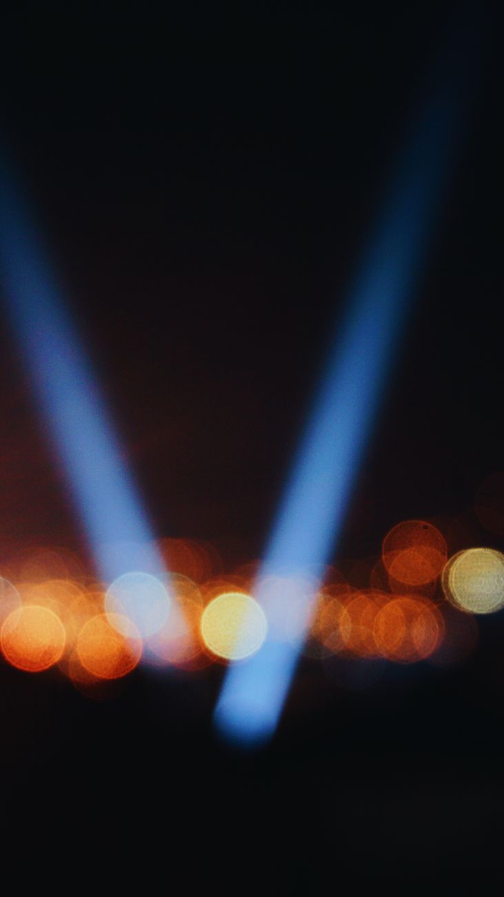 defocused lights at night
