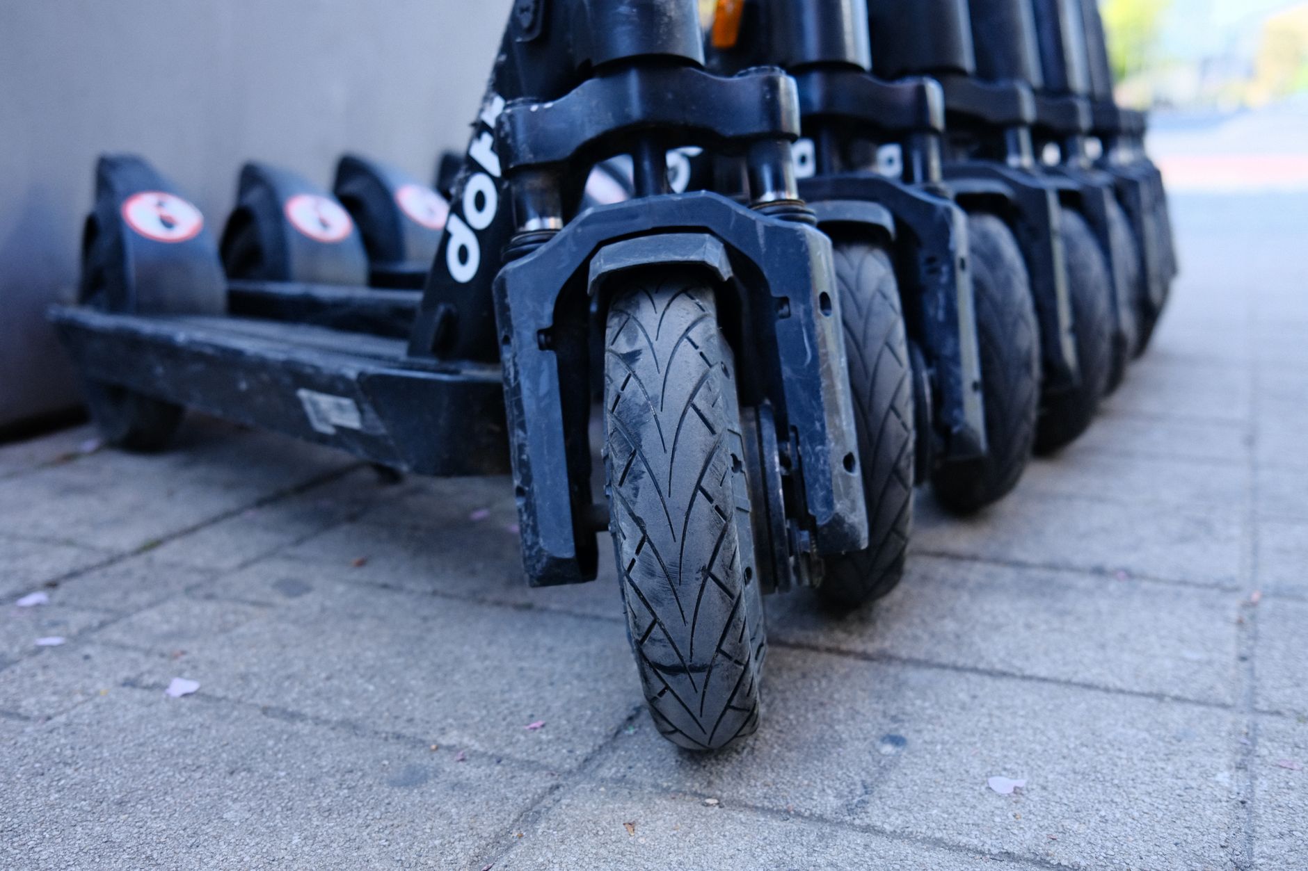 scooters in a row