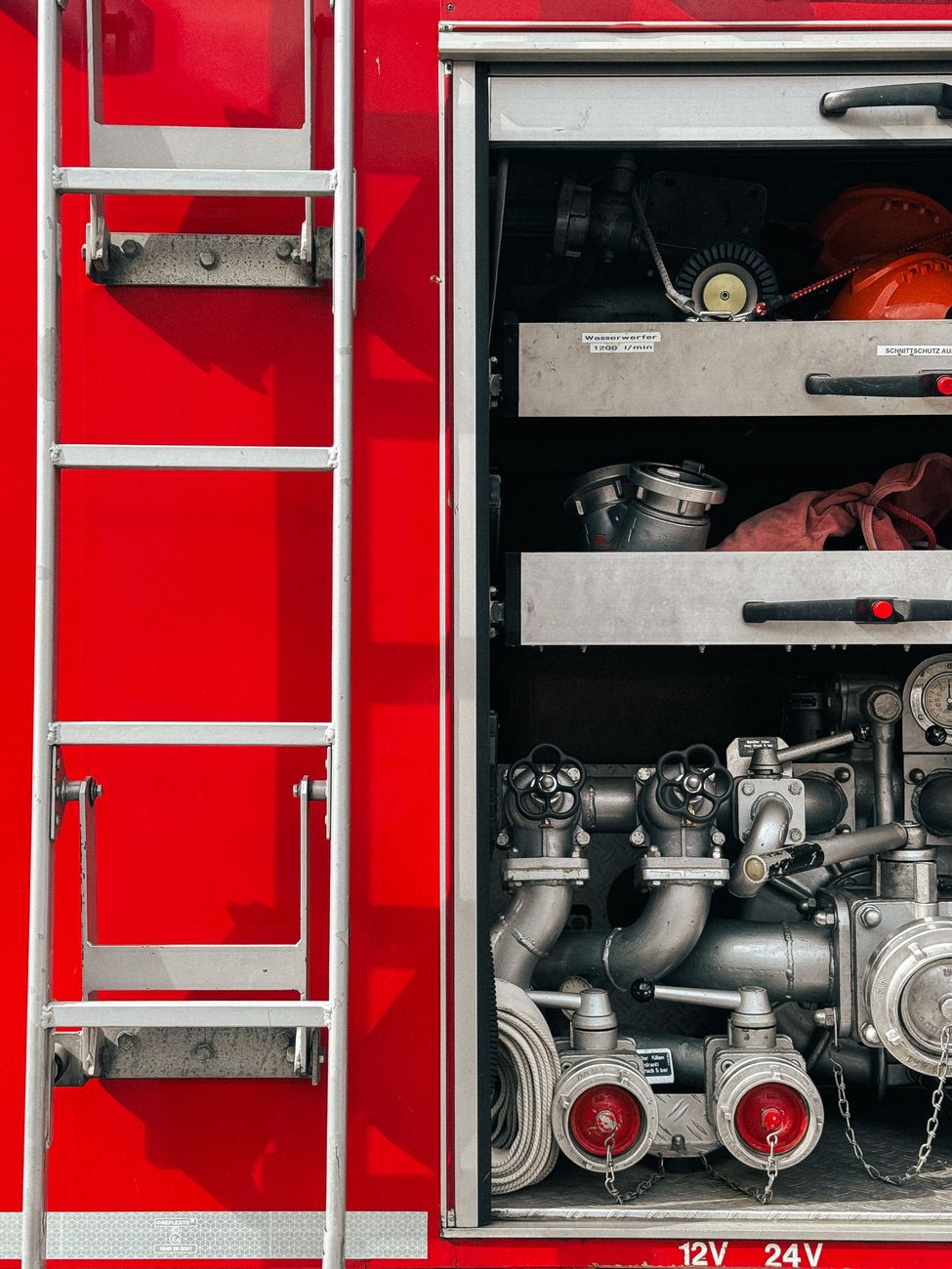 close up of fire truck equipment in bayreuth
