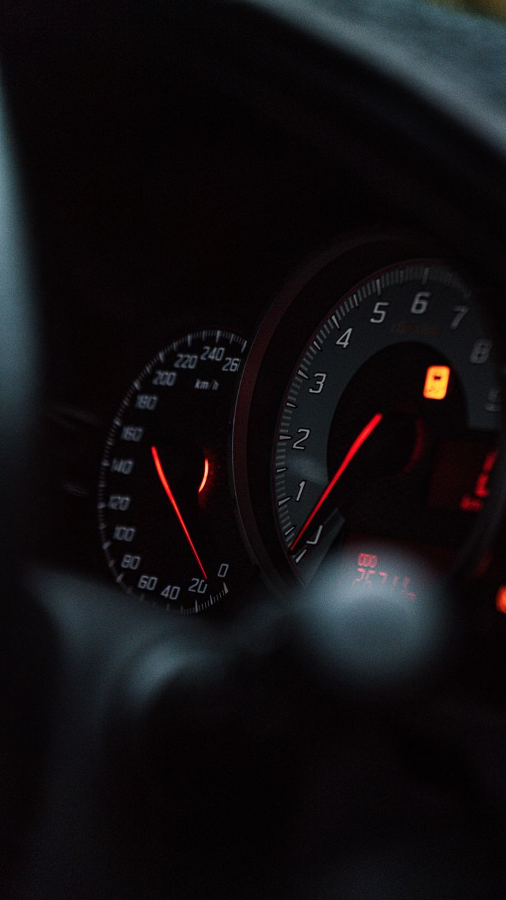 dashboard with illuminated details in modern vehicle