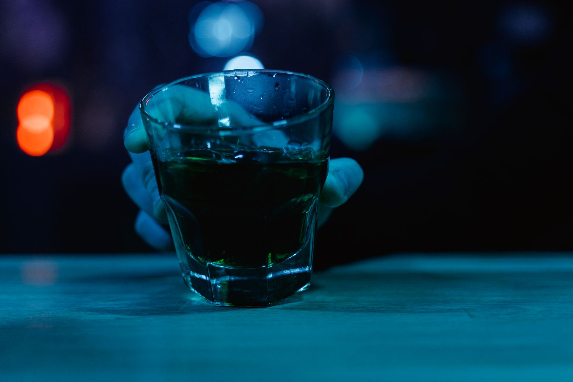 clear shot glass with water