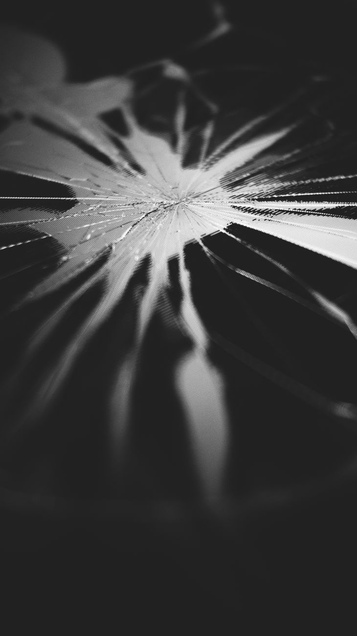 close up of broken glass surface