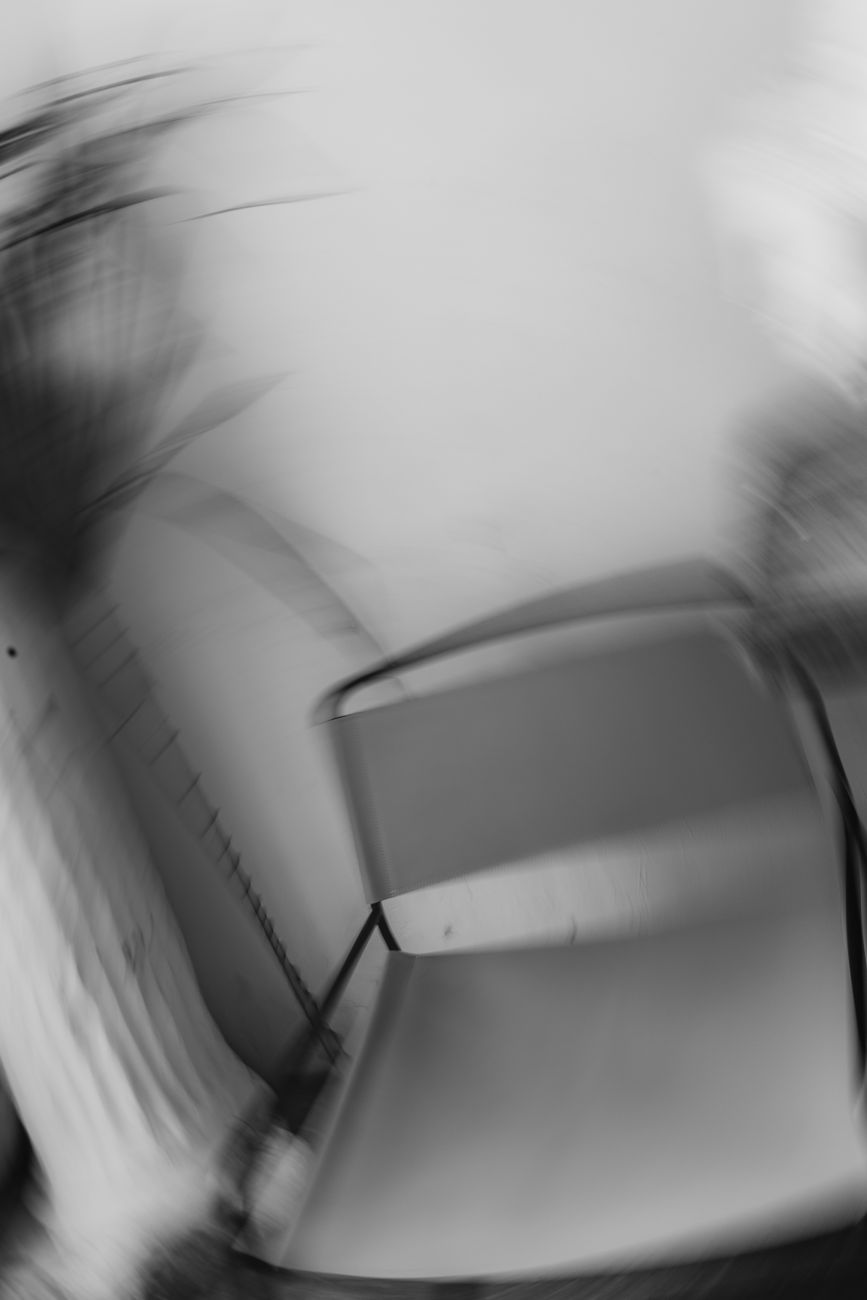 grayscale photo of a chair