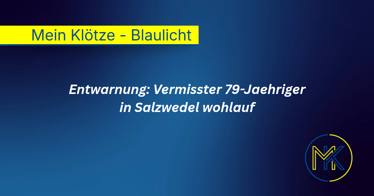 Salzwedel: 79-jähriger Siegfried F. vermisst