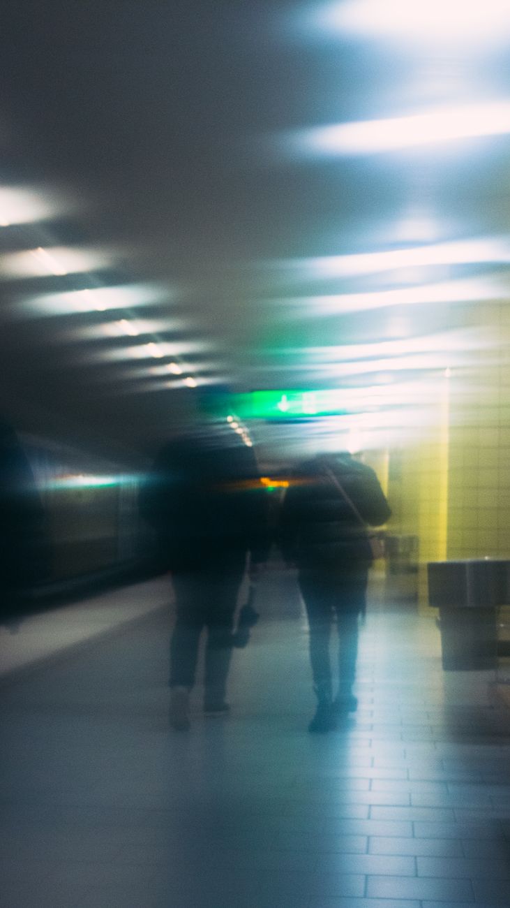 abstract motion blur in subway station